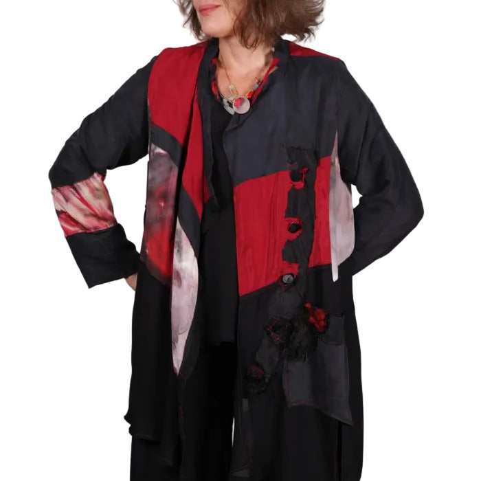 Tatiana Palnitska Tunic/Jacket, Keep On Shifting, Red/Black/White, M/L