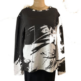 Andrea Geer Fitted Top, Black/White