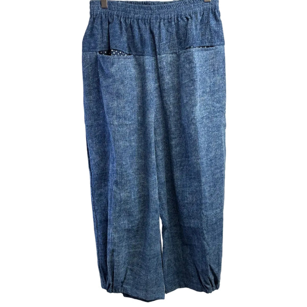 Yaza Pants, Hem Gather, Indigo XS/S, S/M & M/L