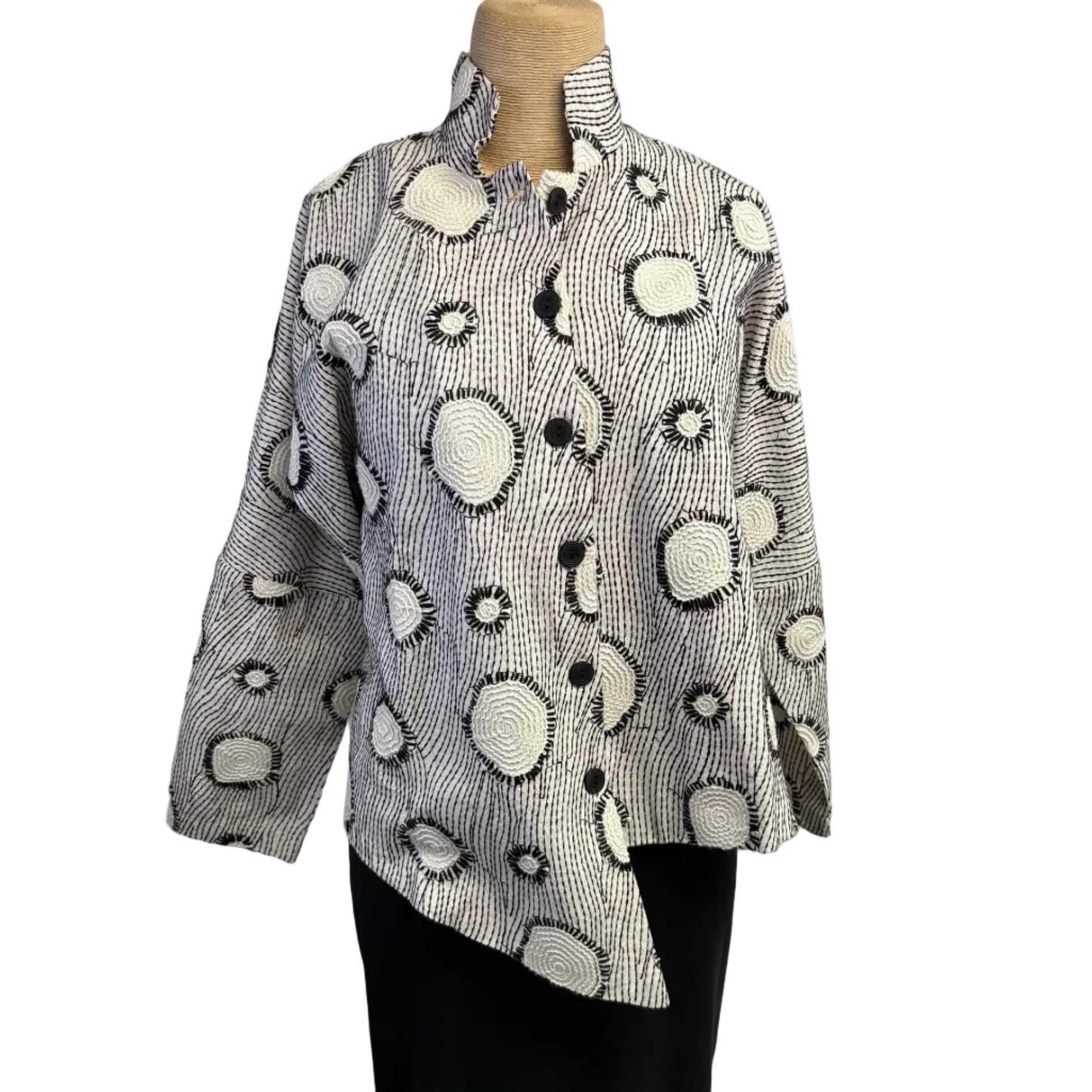 M Square Shirt, Quinne, White/Black M, L & XL