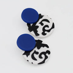 Sylca Designs Earrings, Lola, Blue/Black/White