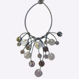 7PM Leather, Necklace, Cosmic Circles, Silver
