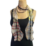 Deborah Cross Scarf, Beige/Black/Rose