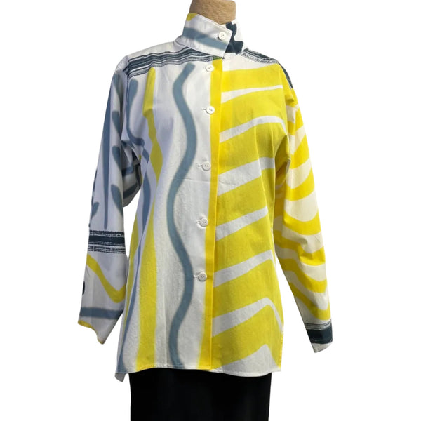 Kay Chapman Shirt, Issey, Why Not, Yellow/White/Grey, L
