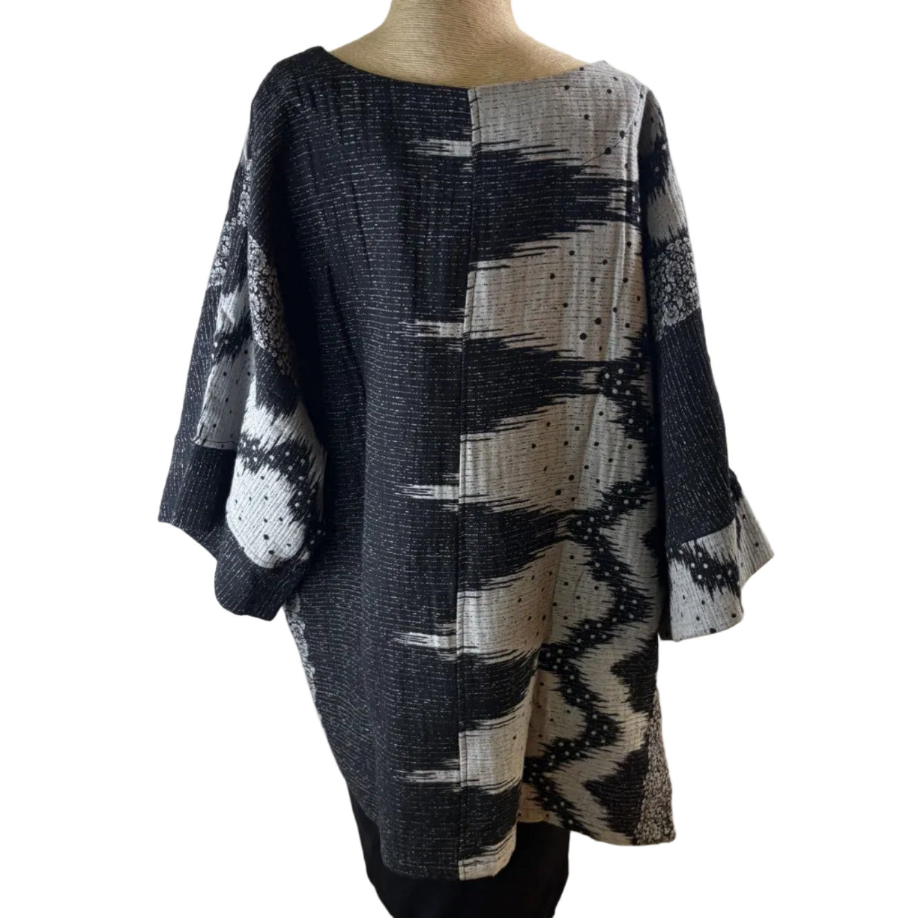 Yaza Tunic, Big Pocket, Luna, Black/White, L/XL