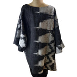 Yaza Tunic, Big Pocket, Luna, Black/White, L/XL