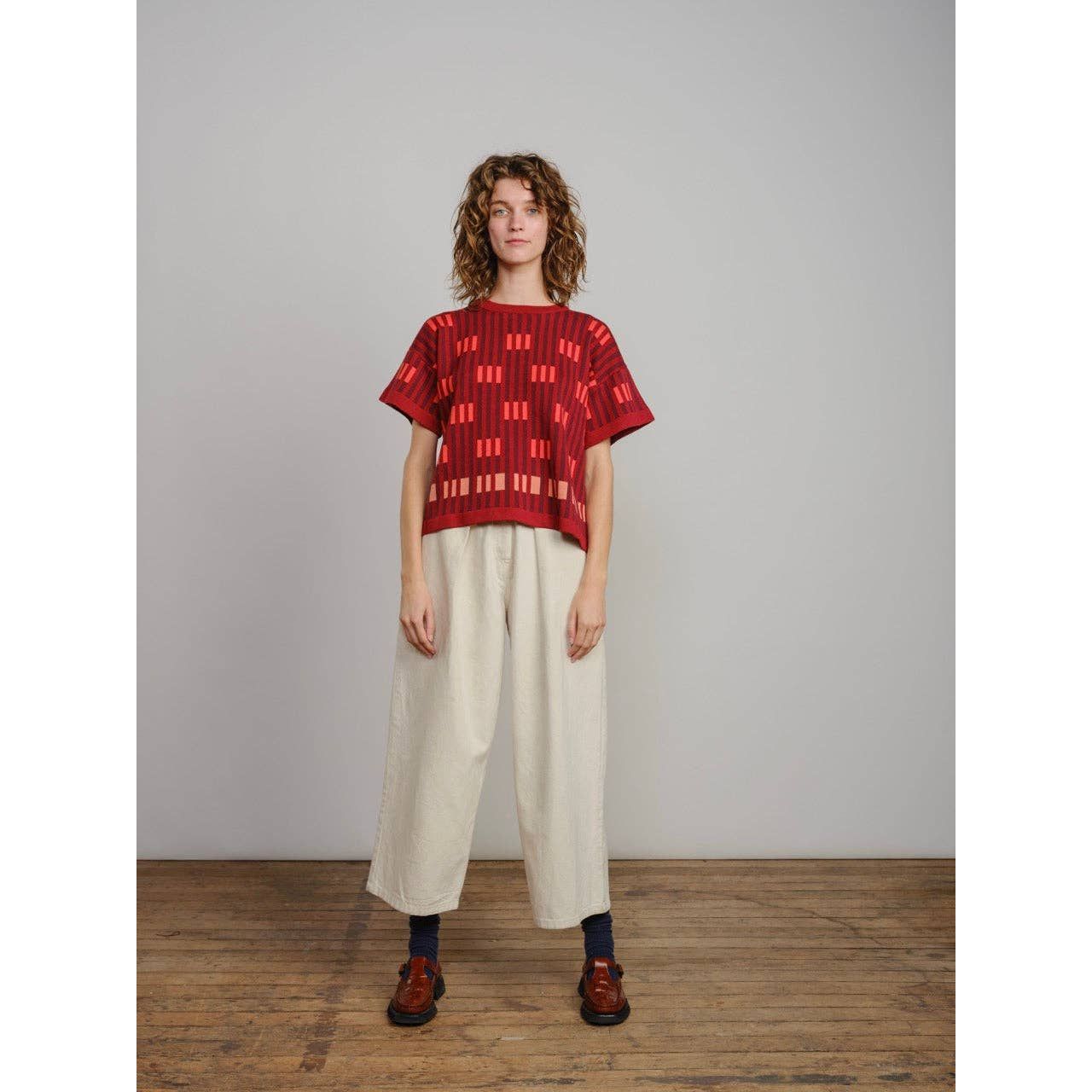 The Endery Tee, Bauhaus, Solstice, Red/Orange/Burgundy/Pink