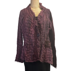 Tatiana Palnitska Jacket, Down The Burgundy River, Burgundy, XS