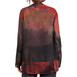 Tatiana Palnitska Blouse, Tangled Up In Bright Streaks, Black/Brown/Red M