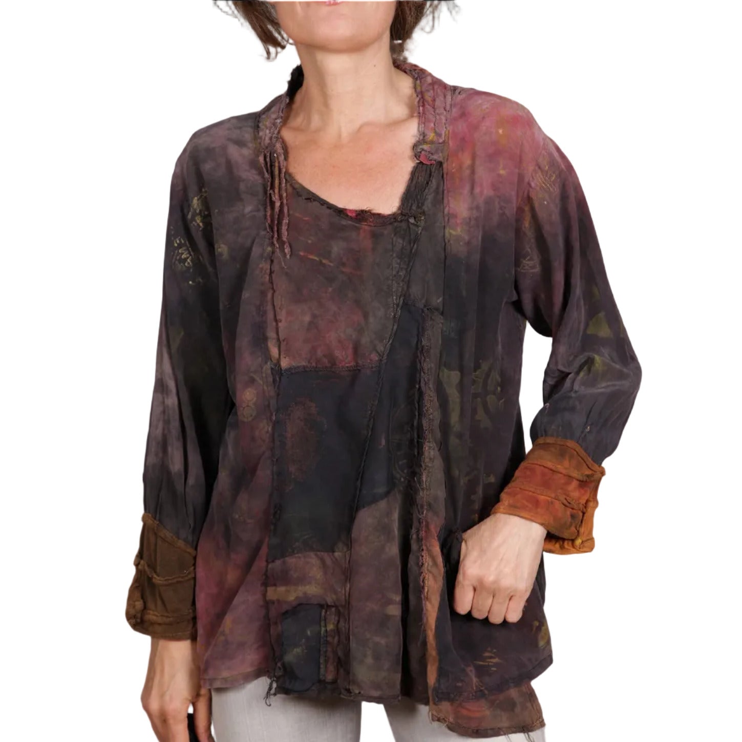 Tatiana Palnitska Tunic, Between Night And Day, Rose/Gold/Green/Black, S/M