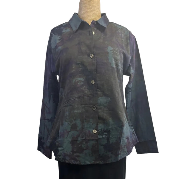 Adverb Shirt, Short Enough, Block Smoke, Purple/Rust/Slate XS, S & M
