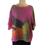 Andrea Geer Crop Top, Boxy, Pink/Orange/Green/Charcoal, M