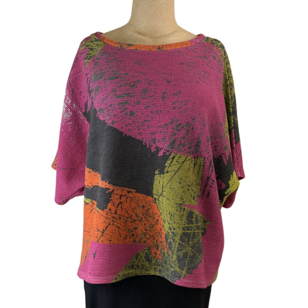 Andrea Geer Crop Top, Boxy, Pink/Orange/Green/Charcoal, M