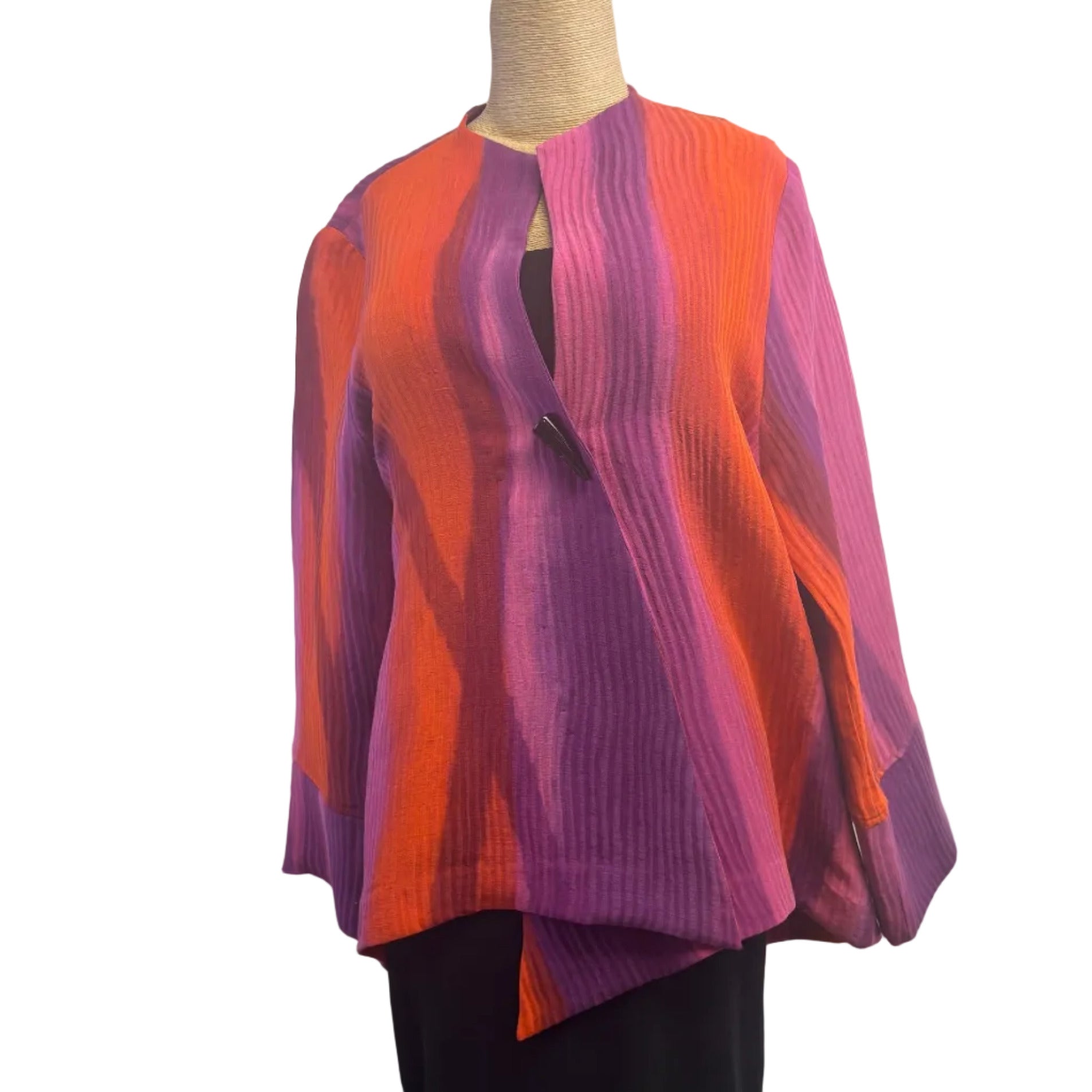 Kay Chapman Jacket, Asymmetrical, Orange/Pink/Lavender, S