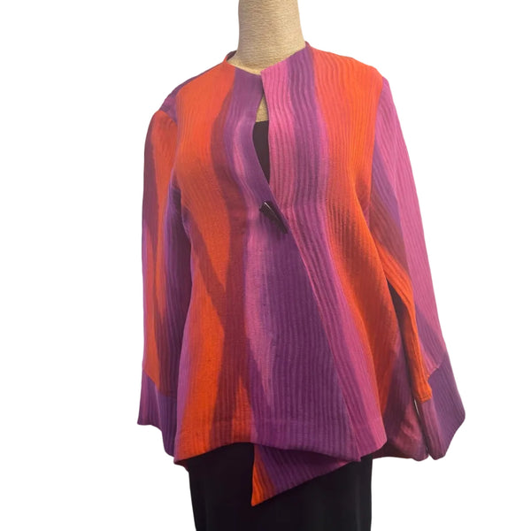 Kay Chapman Jacket, Asymmetrical, Orange/Pink/Lavender, S