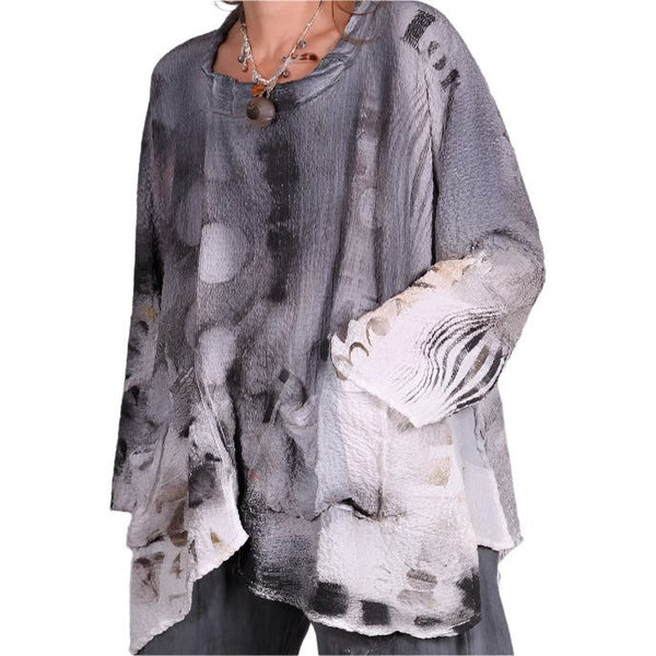 Tatiana Palnitska Top, One,Two, Five, Gray/White/Black L/XL