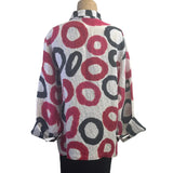 Kay Chapman Jacket, Loop Button, Circles, White/Red/Black, M
