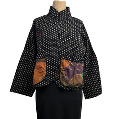 Yaza Jacket, Pouch Pocket, Black/Cream S/M & M/L