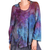 Tatiana Palnitska Blouse, Like Air Itself, Blue/Purple/Rust M