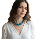 Christina Brampti Necklace, Double Strand, Blue/Turq