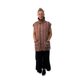 Holly Badgley Tunic, Cowl Neck, Cotton Ikat, Clay M