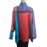 Kay Chapman Shirt, Issey, Patchwork, Orange/Turquoise/Lavender, L