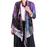 Tatiana Palnitska Jacket, A Colorful Waterfall, Blue/Magenta/Pink/Grey/Black S
