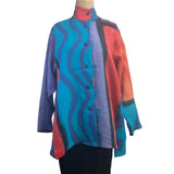 Kay Chapman Shirt, Issey, Patchwork, Orange/Turquoise/Lavender, L