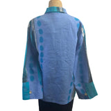Kay Chapman Jacket, Loop Button, Arial, Turquoise/Lavender, S