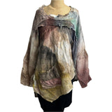Tatiana Palnitska Tunic, Gray, Rose, Yellow & White M