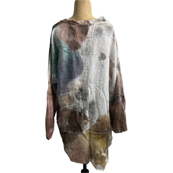 Tatiana Palnitska Tunic, Gray, Rose, Yellow & White M