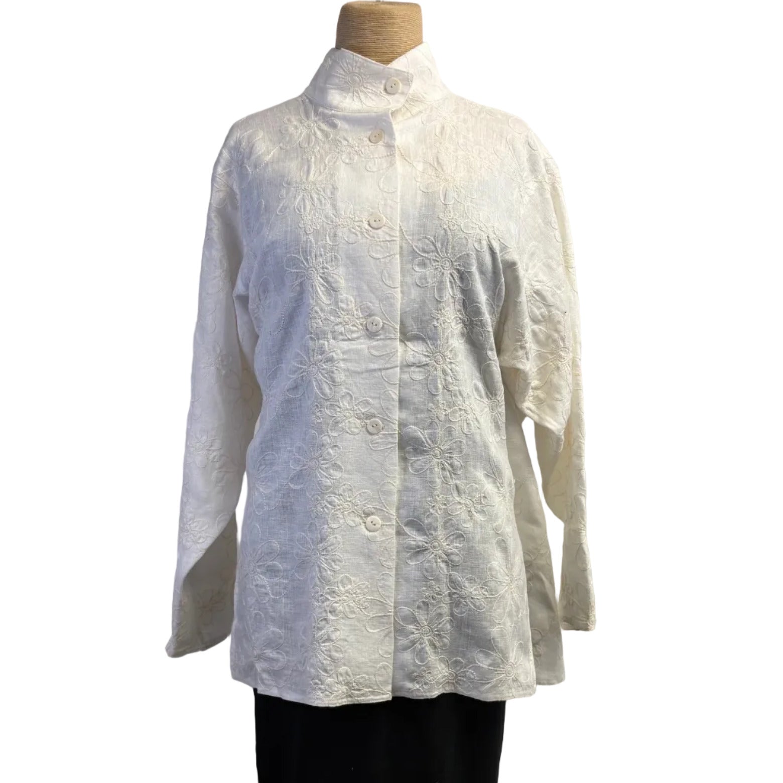 Kay Chapman Shirt, Issey, Embroidered, Natural, L