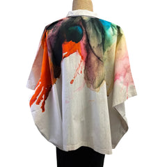 M Square Shirt, Poncho, Splash, White/Multi-Color