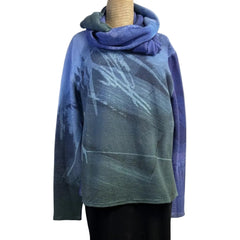 Andrea Geer Fitted Top With Scarf, Slate blueXS & M