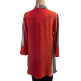 Kay Chapman Shirt, Split Sleeve, Orange/Grey, XS