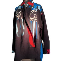 Catherine Bacon Jacket, Kyoke, Painted, Black/Rust/Blue, OS