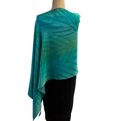 Kay Chapman Poncho, Palms, Aqua, OS