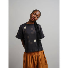 The Endery Tee, Albers, Obsidian, Charcoal/White/Pale Brown