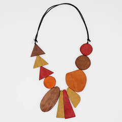 Sylca Designs Necklace, Alexis, Long, Orange/Brown/Red