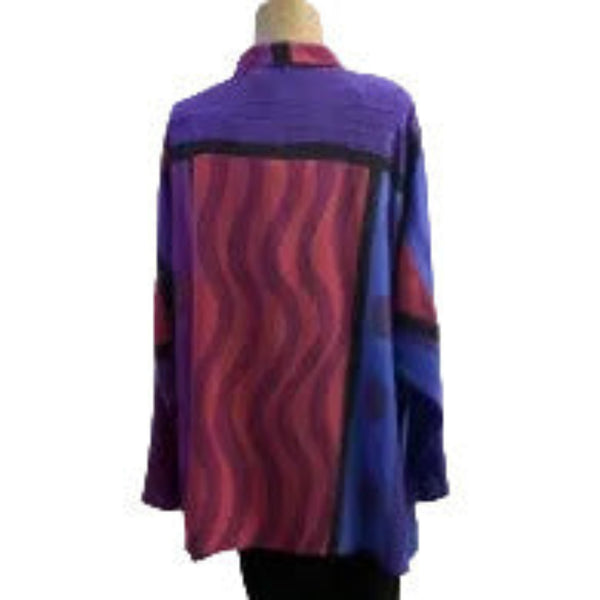 Kay Chapman Shirt, Issey, Patchwork, Orange/Purple/Black, L