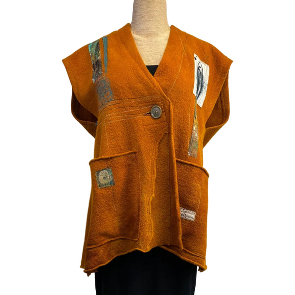 Holly Badgley Vest, Box, Rust, S/M