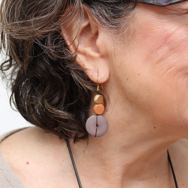Sylca Designs Drop Earrings, Cerelia Splendor, Rust