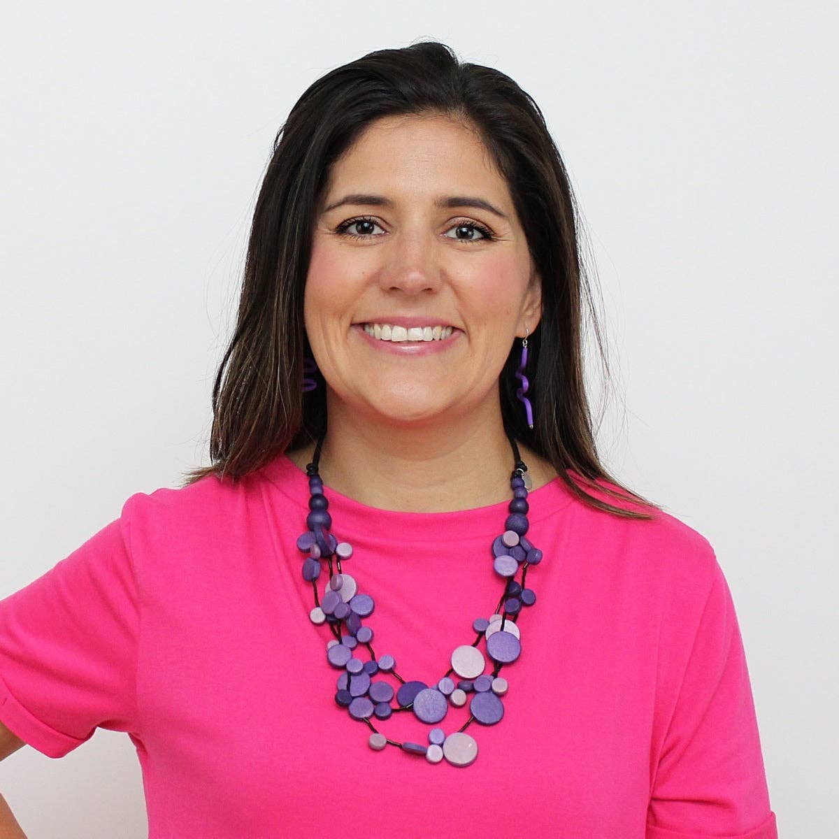 Sylca Designs Necklace, Millie, Multi Strand, Purple