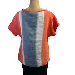 Kay Chapman Crop Top, White/Orange/Gray  S
