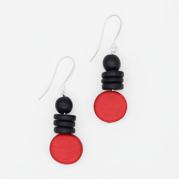 Sylca Designs Earrings, Dusk, Red/Black