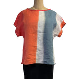 Kay Chapman Crop Top, White/Orange/Gray  S