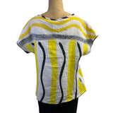 Kay Chapman Crop Top, Why Not, White/Yellow/Black  S