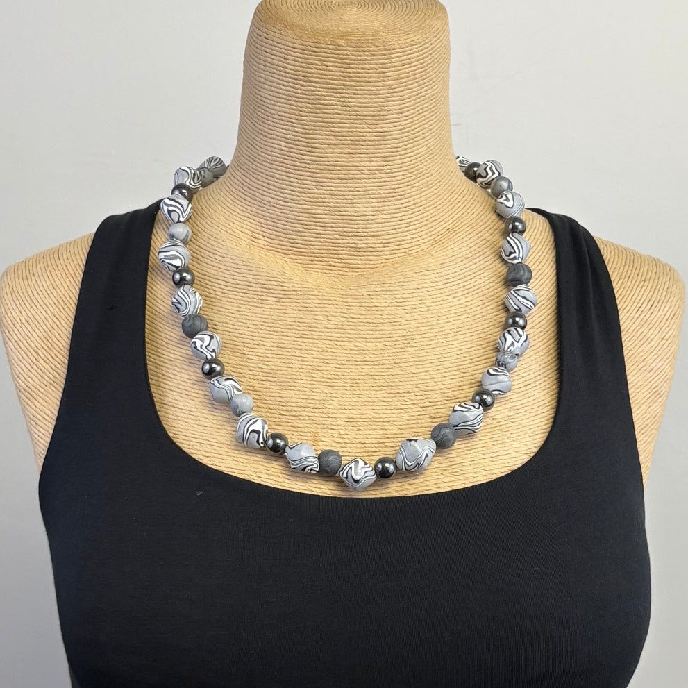 Dawn Siebel Necklace, Polymer Gray/Black