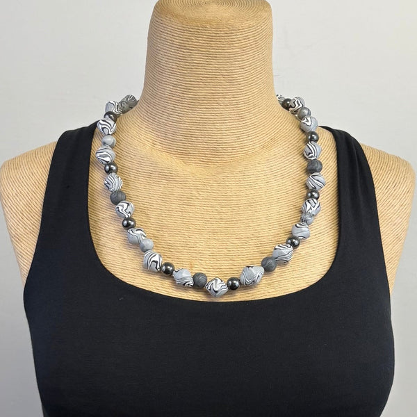 Dawn Siebel Necklace, Polymer Gray/Black