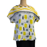 Kay Chapman Crop Top, Why Not, White/Yellow/Black  S